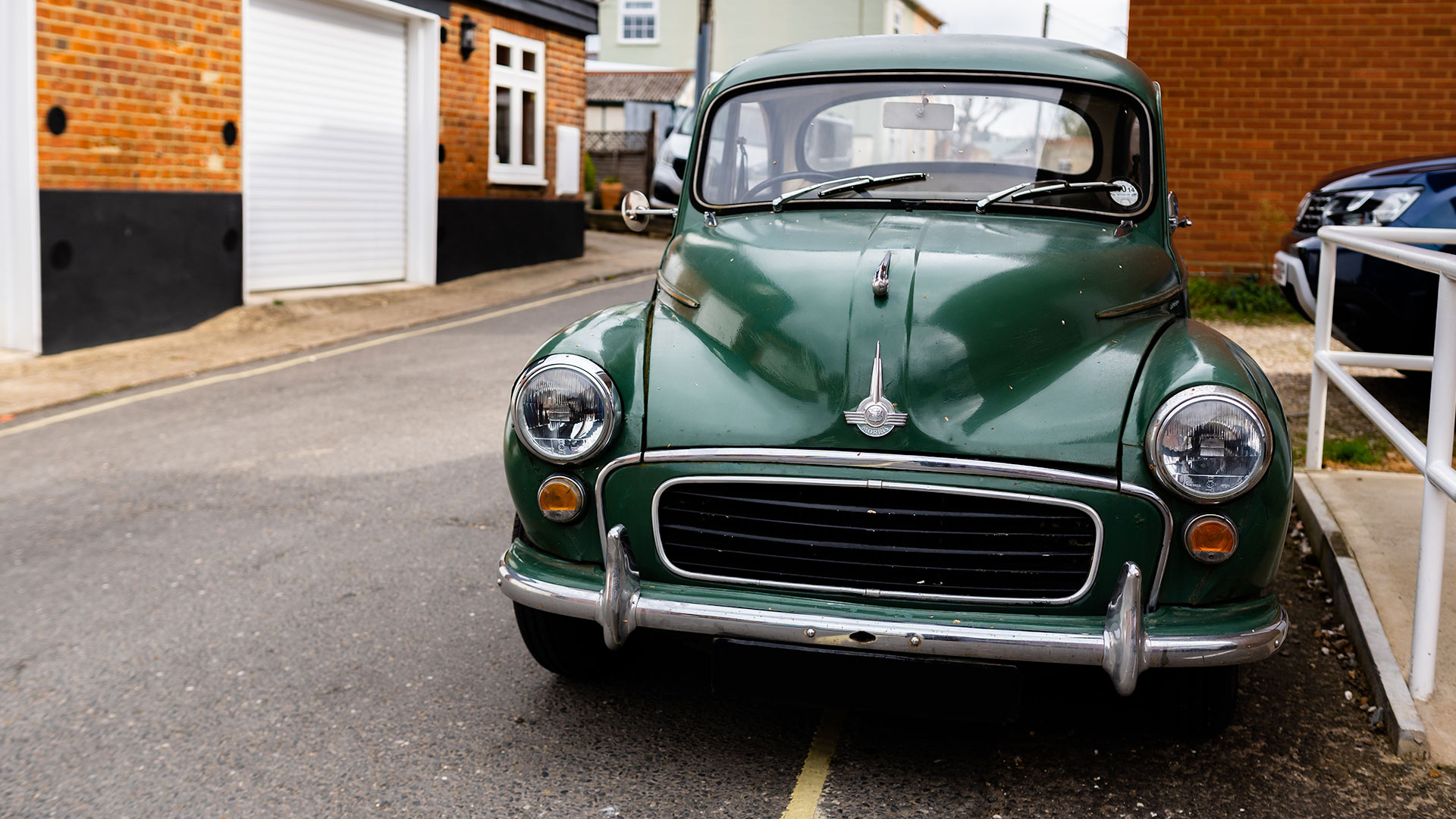 Hero imagen de un Morris Minor 1000 para la página de destino